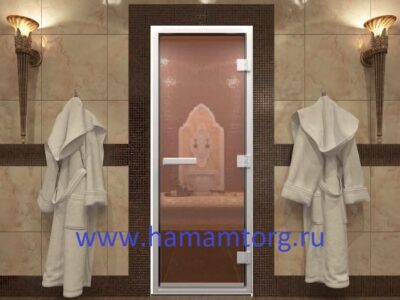 Дверь для хамама бронзо прозрачное